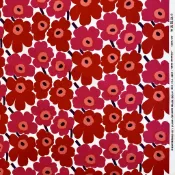 【現貨/快速出貨】芬蘭專櫃代購Marimekko Mini Unikko紅白色罌粟花印花手作純棉布料(50x145公分)