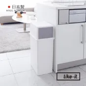 日本like-it 日製可疊式推蓋隙縫垃圾桶-25L