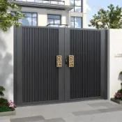 🔥免運🔥全台可安裝👩‍🏭鋁合金庭院門新中式別墅鋁藝大門自建房車庫電動平移門單開花園門鋁藝大門鋁合金庭院門 別墅門