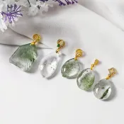 頂級淨體 綠幽靈水晶 金字塔 心輪 招財 事業 墜 項鍊 單品 禮物