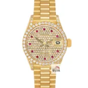 【大眾名錶】ROLEX 勞力士 69158 Datejust 18K女錶 原廠滿天星鑽面盤 原廠鑽圈 大眾名錶B1127