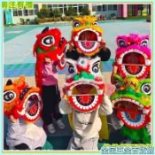 🔥臺灣出貨-免運 塑料兒童舞獅子道具套裝 舞獅頭鼓-1嵗幼兒園錶演小獅頭玩具寸 獅子頭 舞龍舞獅 醒獅 演出