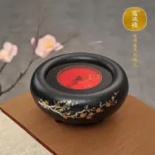 黑地梅花 鶯歌燒 電陶爐(黑地梅花)(藍色飛鳥)