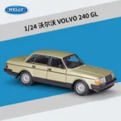 秒殺#撿漏模型玩具 汽車模型 擺件WELLY威利1:24沃爾沃 VOLVO 240 GL轎車仿真合金汽車模型成品玩具