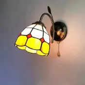 (店+)華燈惠 蒂凡尼手工拚接玻璃臥室床頭壁燈地中海餐廳酒店過道走廊吧台壁燈浴室鏡前燈