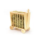 【CANARY】 原木牧草車車｜牧草架 小寵用品 牧草架 牧草盆 牧草 兔草
