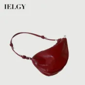 IELGY 韓國小眾腋下包 女版潮時尚馬鞍包 休閒紅色斜背包潮