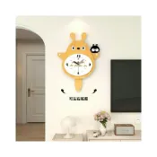 (店+)【米期】 奶油風可愛龍貓鐘表客廳高級感復古餐廳時鐘掛墻簡約家用裝飾掛鐘