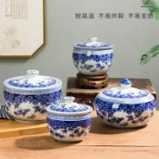 喜挖2店 豬油罐家用帶蓋耐高溫廚房辣椒油罐調料鹽罐景德鎮陶瓷青花瓷米缸