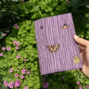 【LifeComic】棉麻樹皮紋昆蟲刺繡手帳/書衣日誌封套