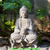 【可開發票】佛像花園布置庭院裝飾太陽能燈陽臺小魚池擺件辦公室新中式復古【满额免運】