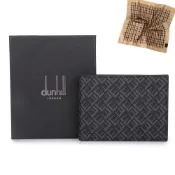 dunhill Signature滿版LOGO防刮皮革8卡格短夾-黑色