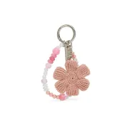 (店+)【CHARLES & KEITH】小CK 鉤編花朵造型珠鍊鑰匙扣包掛 織物 包周邊 女款 Butter 淺粉色/奶油黃色 CK8-10870078