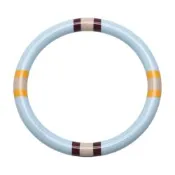 HERMES 經典H Equipe系列H LOGO拼色漆木手環(藍x黃x咖)