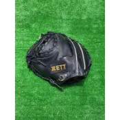 棒球世界全新ZETT 815系列棒球反手(左投用)捕手手套黑色特價(BPGT-81502)