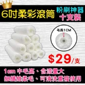 【十田修繕】六吋柔彩滾筒 十支裝 滾筒 油漆 豬鬃刷 羊毛刷 遮蔽膠帶 養生膠帶 乳膠漆 刮刀 水絲刷 油漆盤