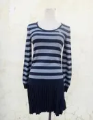 楹 ~ 正品 SCOTTISH HOUSE 黑色橫紋 洋裝 size: S
