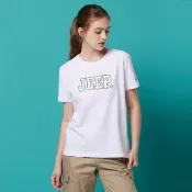 【JEEP】女裝 品牌LOGO刺繡短袖T恤(白色)
