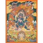 六臂瑪哈嘎拉唐卡繪畫 | 手繪藏式護法神藝術