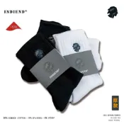 (店+)【WTH】INDIEND  台製 素色 厚款 刺繡 萊卡 彈性 足弓型 機能 厚長襪 襪子 長襪 螺紋長襪 Socks