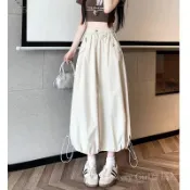 🌷台灣出貨🌷FG穿搭社 特大碼300斤美式復古工裝半身裙女高腰遮胯顯瘦設計感a字中長裙夏 大裙擺 傘裙 中長裙 過膝