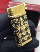 Cartier打火機！附原裝盒！說明書、繁花斐紋金！二手品！極新！非Zippo Dunhill Dupont