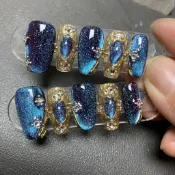 【台灣出貨】Momoko純手工埃及豔后布契拉提穿戴甲貓眼拼鋼珠不同角度不同顏色