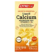 【iHerb】CATALO, Kids Liquid Calcium, Magnesium Zinc + Vitamin C & D3, Peach & Mango, 16 fl oz (474 ml)