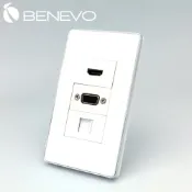 Benevo 嵌入面板型 HDMI+VGA+Gigalan網路插座 (BPN0120HVG)