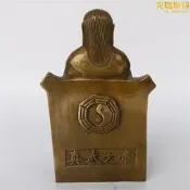 （可開發票）【促銷價】純銅祖師爺黃銅雕像 真武大帝玄武祖師家居佛堂供奉神像（滿額免運）