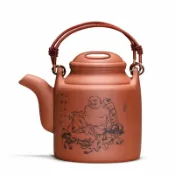 全球選品1館 生活百貨 I9EK手工礦紫砂茶壺宜興紫砂壺 特大紫砂壺 提樑壺 涼茶大水壺