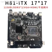 ♞,♘,♙【金牌保固】 主機板 主板 全新H81 LGA1150迷你ITX電腦主板 17*17cm工控電腦DDR3內存主