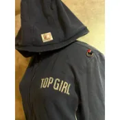 Top girl二手藏青色運動休閒連帽內刷毛拉鍊外套（M號）