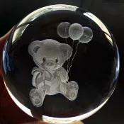 協貿國際日用品生活10館 可愛小熊水晶球擺件圣誕節送男女生生日禮物女友浪漫書房居家裝飾