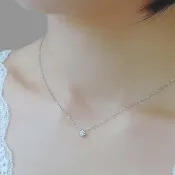 天然鑽石 迷你四爪鑲流動墜 純 18K 白金 黃金 玫瑰金 項鍊鎖骨鍊
