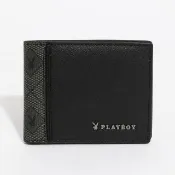 【PLAYBOY】基本短夾附零錢袋  Black Knight系列(黑色)