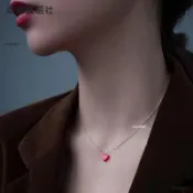 【森熠】 深田恭子同款 ins小紅心 百搭 氣質 小眾 設計 質感 項鍊 頸鍊 鎖骨鍊 女飾 飾品 愛