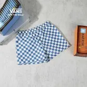 二手～Vans 女子經典短褲藍色棋盤格運動休閒短褲M號★小 Moon 兒★汽車精品~“