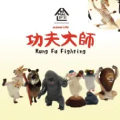 台灣正版 朝隈俊男 Animal Life Kung Fu 功夫大師 大全一套六款 + 長頸鹿 共7隻 公仔