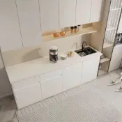 (店+)【林深家具】梳理台/可定製水吧檯檯面人造大理石實木多層板公司洗手池廚房櫃帶水槽/廚房流理台櫃/廚具/水槽櫃/廚房櫃