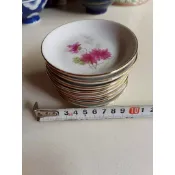 早期老碗盤 大同瓷器 櫻花 小碟 醬油碟 金邊陶瓷碟 阿公阿嬤的老碗盤 古早碗盤 早期食器皿 復古擺飾 1150416