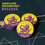 🚚桃園快速🚚新款德州撲克魷魚幣大號陶瓷籌碼52mm魷魚道具SQUID策略站立遊戲