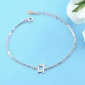 (店+)【米蘭精品】現貨+預購 手鍊流行銀飾品獨特精緻流行百搭六芒星風格母親節生日情人節聖誕節交換禮物2款73z30