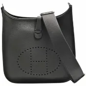 【Hermes 愛馬仕】Evelyne III 29系列Taurillon小牛皮鏤空洞H LOGO肩/斜背包(灰色H056277CK-GRAY)