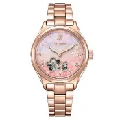 【CITIZEN 星辰】Ladys系列 廣告款 櫻花限定機械女錶/34mm(PC1017-88Y)