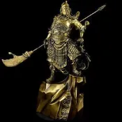 【樸緻精品】關公神像 關聖帝君 義薄雲天 正氣凜然 關雲長 銅製 高度70cm（GA-2069） 