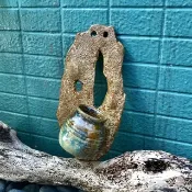 陶燒壁掛盆栽花器 陶器 花盆 壁掛花器 小品盆栽 花瓶 擺飾