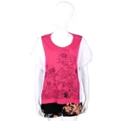 I’m Isola Marras 花卉圖印公主包袖棉質上衣(白x桃紅)