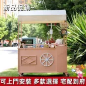 【全臺可支援組裝 承重強 宅配到府】擺地攤車定製擺攤車鐵藝花車小吃超市移動集市櫃子網紅夜市小推車