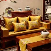 『開心樂購』新中式坐墊古典紅木沙發坐墊實木家具圈椅墊羅漢床墊子五件濤防滑